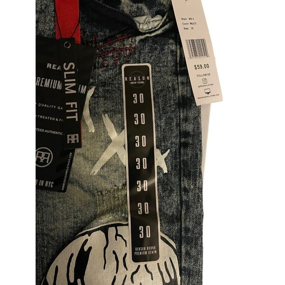 NWT Reason Skinny Jeans Move in‎ Silence Skateboard Streetwear 30Wx32L - Picture 11 of 13